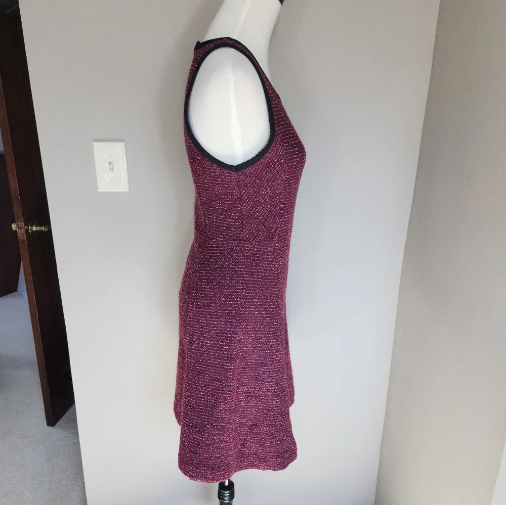 J Crew Burgundy Maroon sleeveless tweed dress Fit and Flair Women's size 6